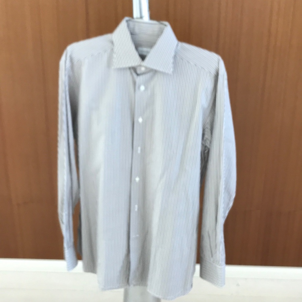 Ermenegildo  Zegna white and brown shirt.